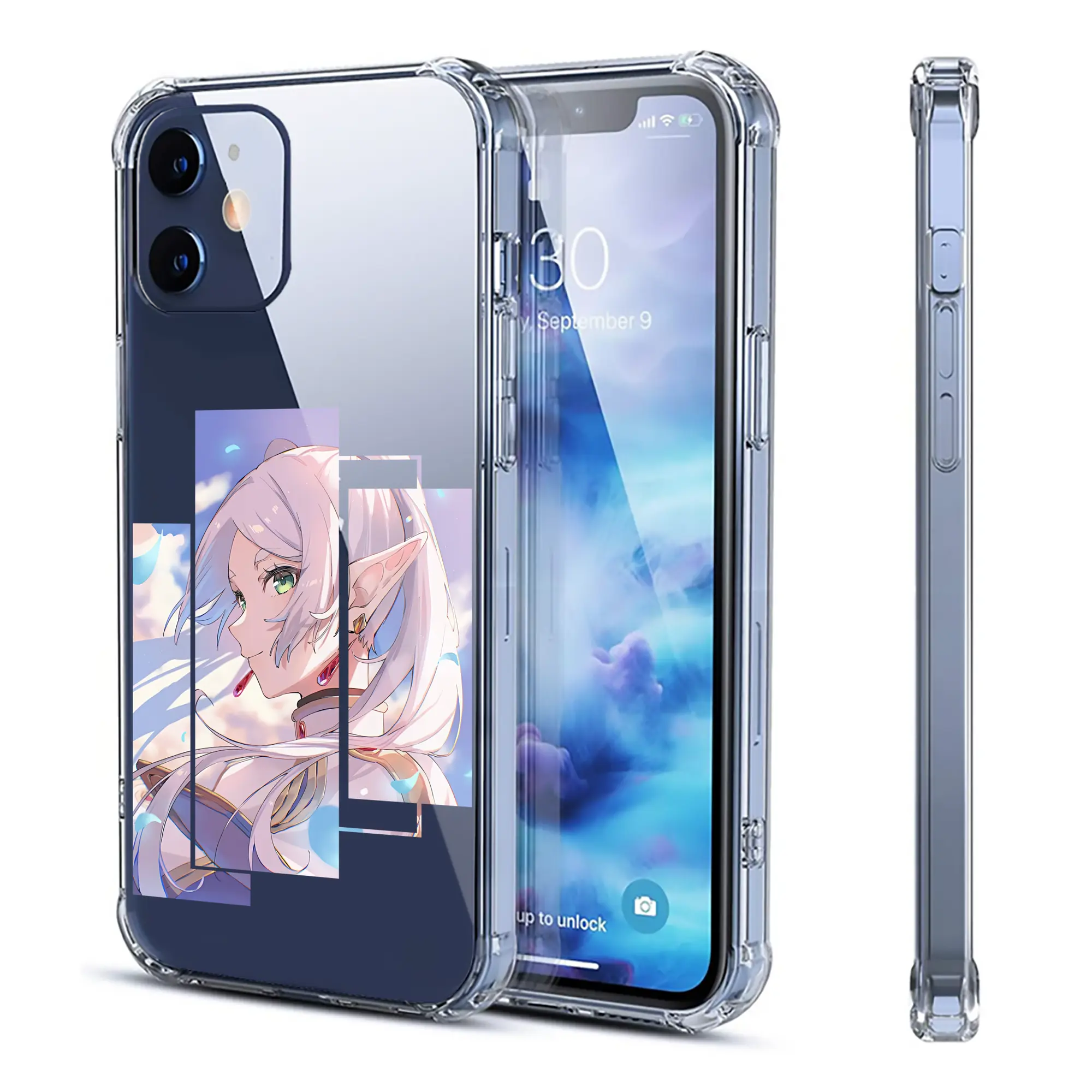 葬送のフリーレン（Frieren） グッズ,フリーレン（Frieren） - IPhone 12シリーズ対応 ・ 透明スマホケース ・ クリアソフトケース ・ TPU素材 ・ 耐衝撃 ・ 高密着 ・ 防汚 防指紋 ・ 簡単着脱